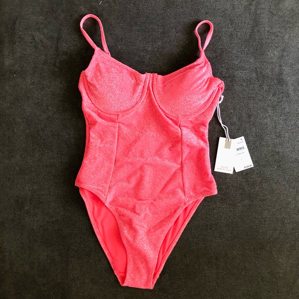 Good American Sparkle Show Off Underwire One-Piece Swimsuit 1 (fits like 2-4 US) - Picture 6 of 14